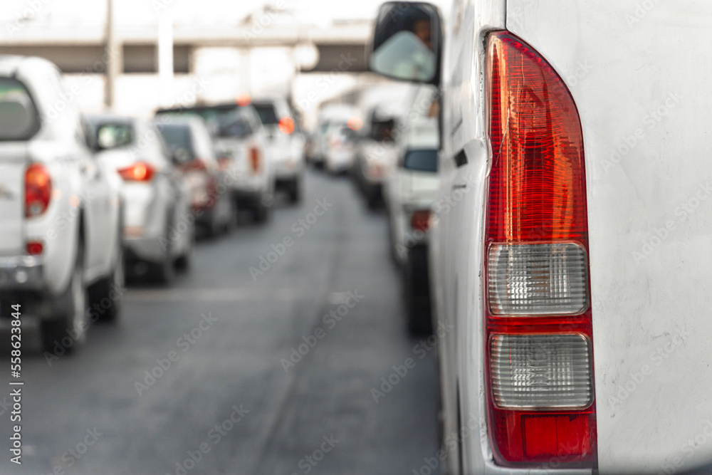 Fototapeta premium long traffic jam on the road