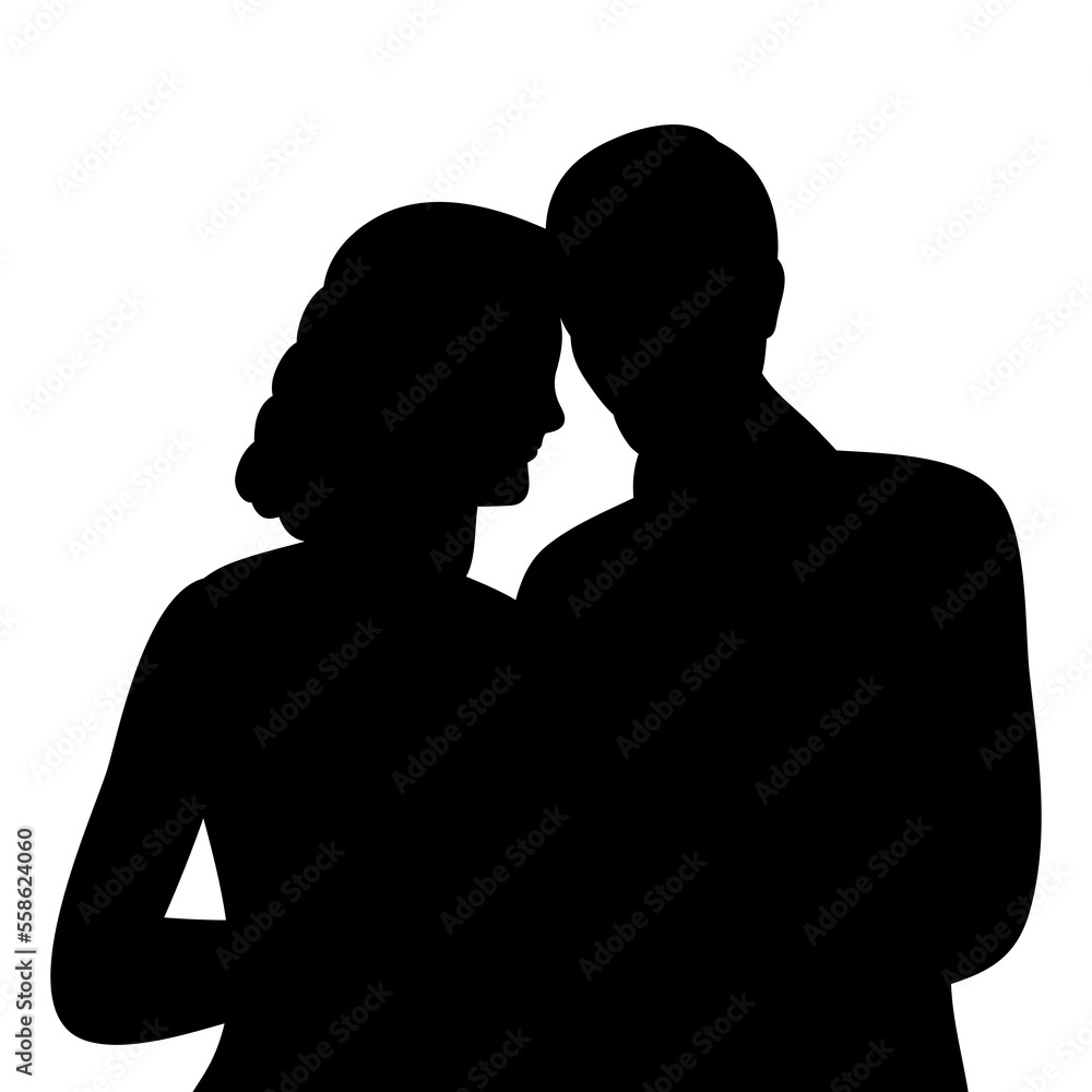 portrait man and woman silhouette design vector isolated