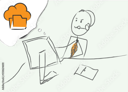 data and backup recovery chat cartoon design