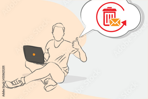 Recover deleted mails icon vector design