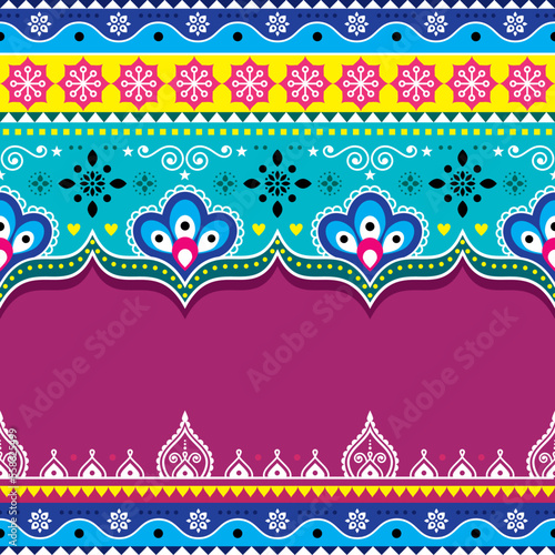 Pakistani and Indian seamless template vector patern with  flowers and empty space for text, Diwali decoration

