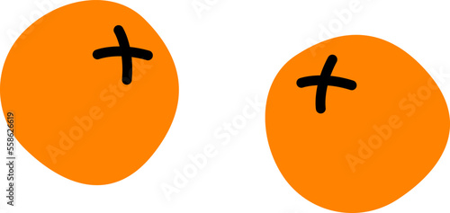 Hand drawn abstract oranges flat icon