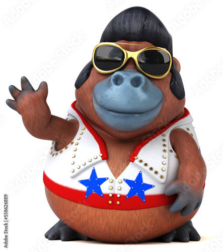 Photography Fun 3D cartoon illustration of a Orang Outan rocker
