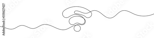 Continuous linear drawing of WI-FI signal icon. One line drawing background. Vector illustration. Linear drawing image of WIFI icon