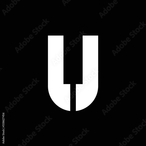 piano letter u musical instrument logo 