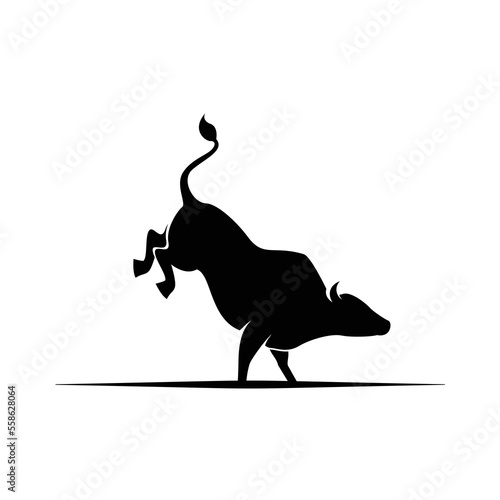 bucking bull cow buffalo cowboy riding texas rodeo dangerous sport western  logo design