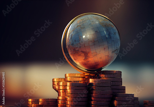 Rows of coins on the table for finance and Saving concept,Investment, Economy.