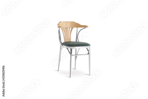 wooden restaurant chair isolated on white