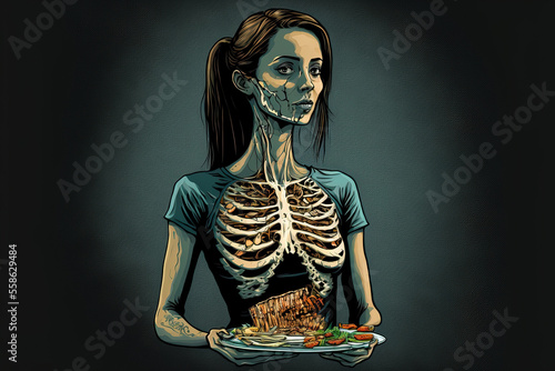 Anorexia. Generative AI photo