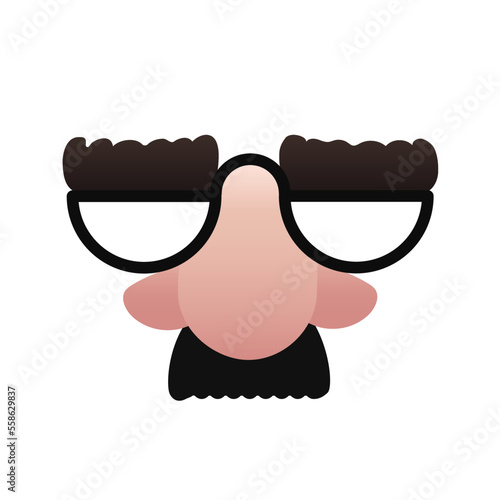 groucho glasses - nose fake mustache glasses - anonymous mask - flat design