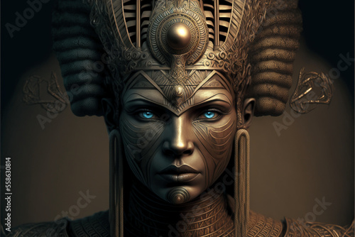Anunnaki: Sumerian, Assyrian or Akkadian deities. Mythological extraterrestrial beings. Generative AI.