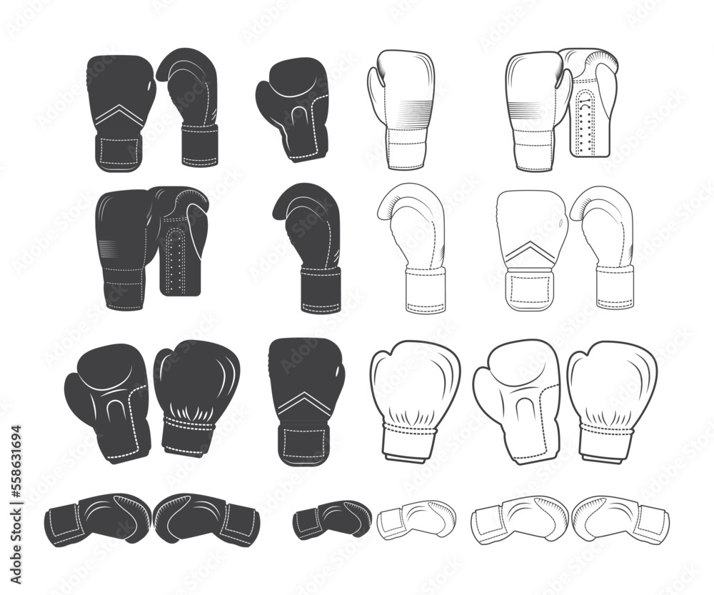 Stockvektorbilden boxing Gloves SVG, Boxing Gloves Clipart, Cut File
