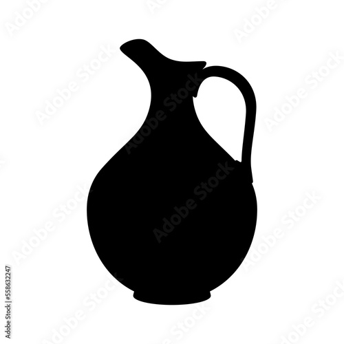 Jug icon. Black jug silhouette isolated on white background. Water jug icon. Vector illustration