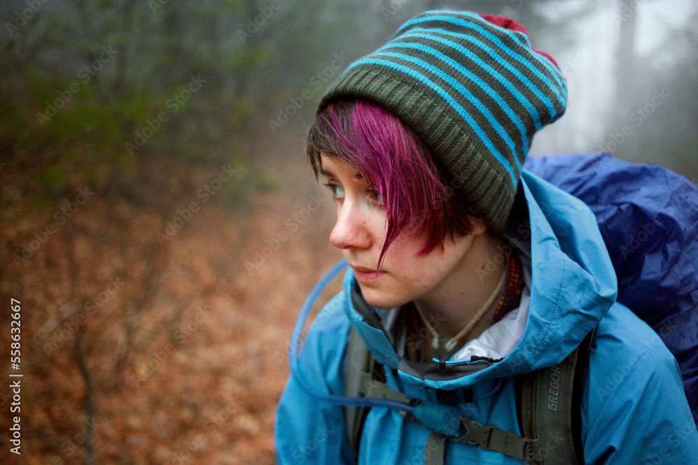 A hiker lost in thought. A hiker lost in thought.