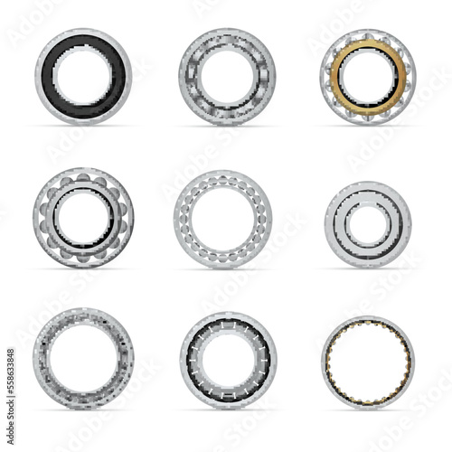 Car disk rim automobile service rotation detail transportation aluminum wheel set realistic vector