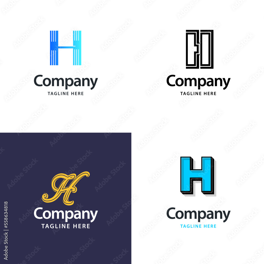 Letter H Big Logo Pack Design. Creative Modern logos design for your business. Vector Brand name illustration Letter H Big Logo Pack Design. Creative Modern logos design for your business. Vector Brand name illustration