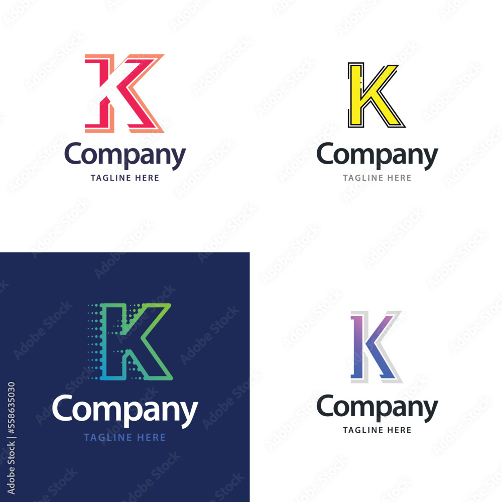 Letter K Big Logo Pack Design. Creative Modern logos design for your business. Vector Brand name illustration Letter K Big Logo Pack Design. Creative Modern logos design for your business. Vector Brand name illustration