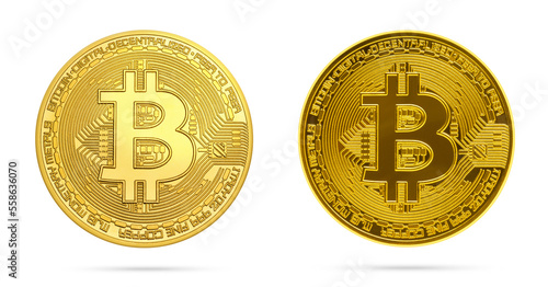 Bitcoin isolated on white background.