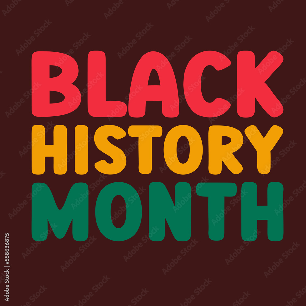 Black History Month. African American History colorful lettering text vector illustration. February celebration poster, card, banner, background.