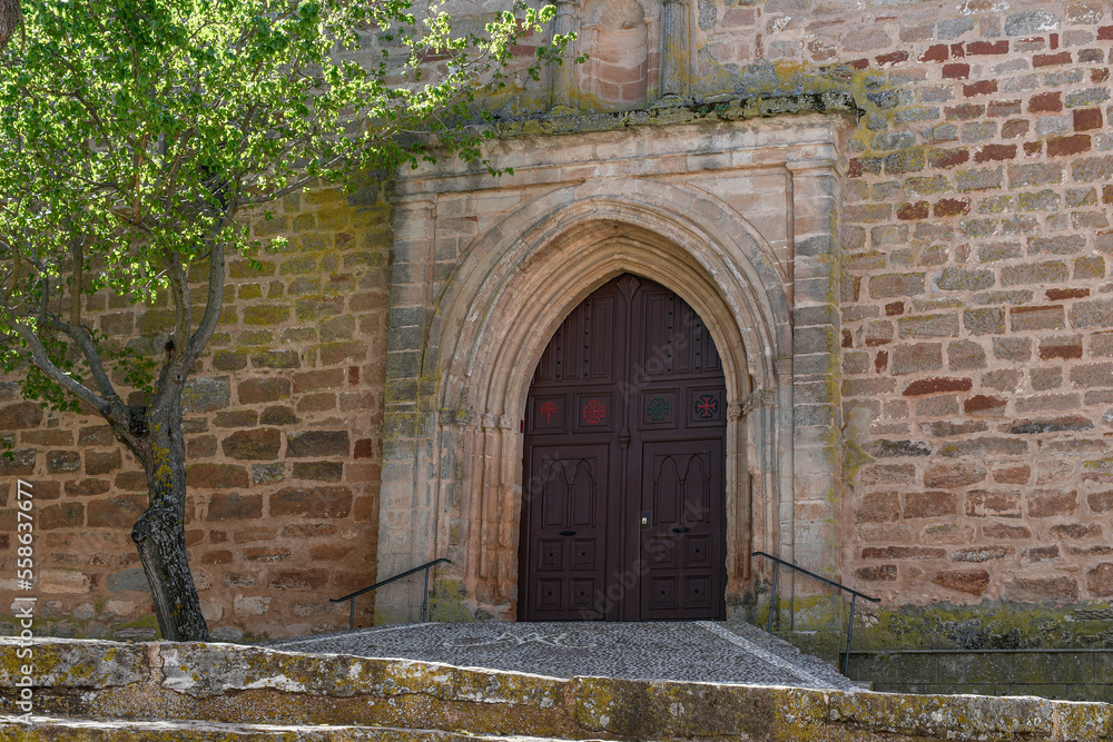 Church of Saint Mary in a spanish rural town of Almedina, Ciudad Real, Spain