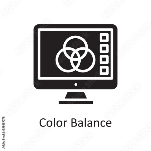 Color Balance Vector Solid Icon Design illustration. Design and Development Symbol on White background EPS 10 File