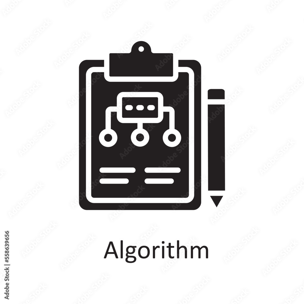 Algorithm Vector Solid Icon Design illustration. Design and Development Symbol on White background EPS 10 File Algorithm Vector Solid Icon Design illustration. Design and Development Symbol on White background EPS 10 File