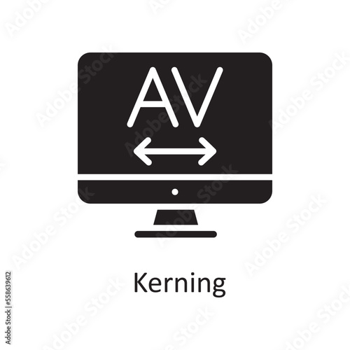 Kerning  Vector Solid Icon Design illustration. Design and Development Symbol on White background EPS 10 File