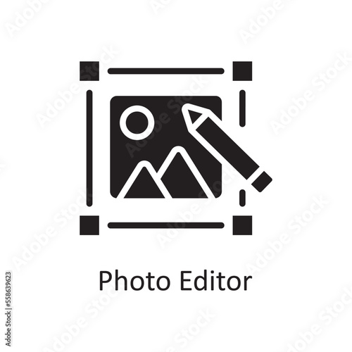 Photo Editor Vector Solid Icon Design illustration. Design and Development Symbol on White background EPS 10 File