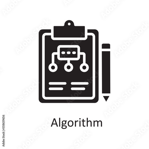 Algorithm Vector Solid Icon Design illustration. Design and Development Symbol on White background EPS 10 File