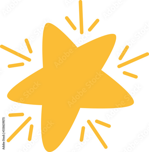 Cute cartoon shining star flat icon Astrology