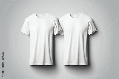 2 white t-shirts for design or ideas. Generative AI.