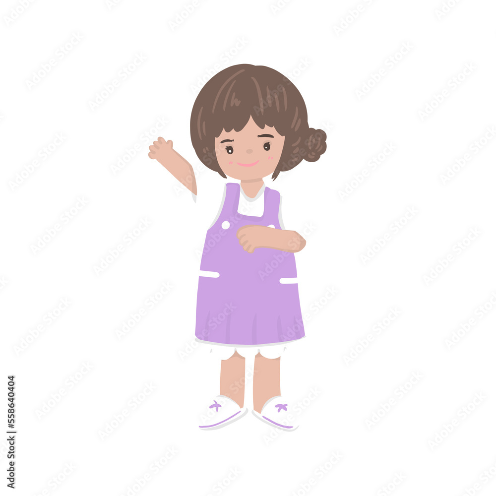 Modern young woman is waving hand. Modern young woman is waving hand.