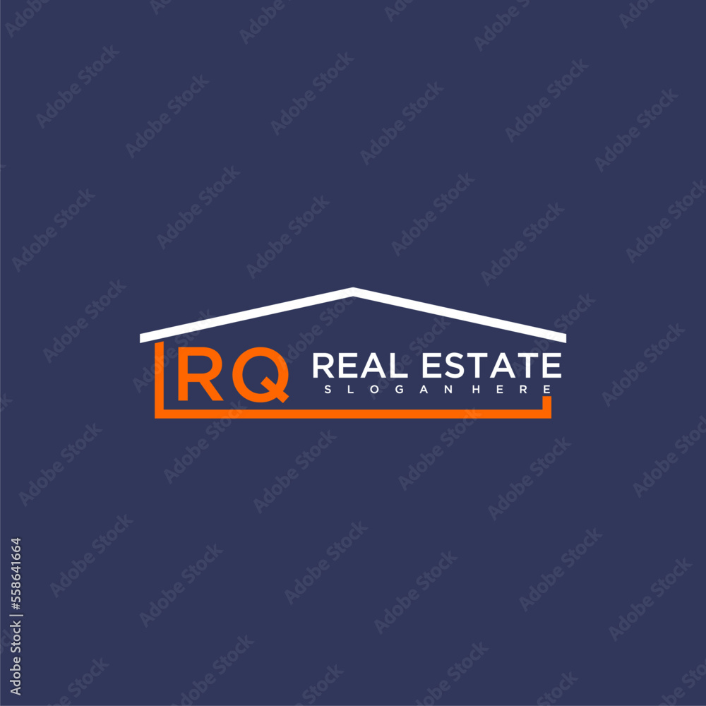 RQ letter roof shape logo for real estate with house icon design Stock ...