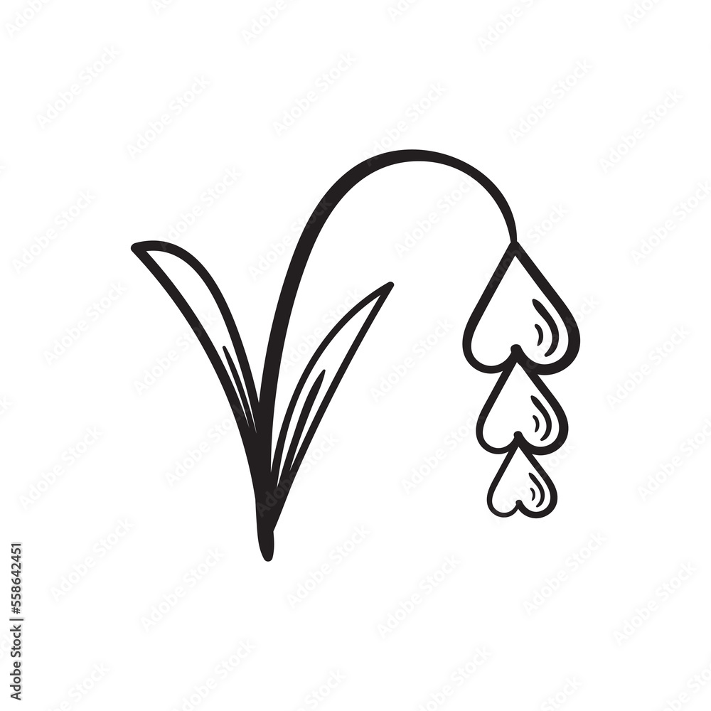 Vector Illustration Hand Draw Heart Flowers Vector Illustration Hand Draw Heart Flowers