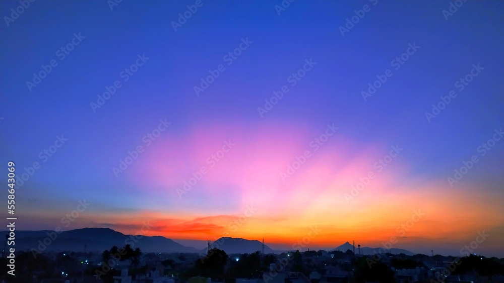 Obraz premium sunset in the mountains