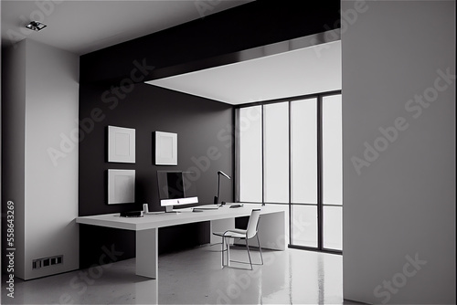 Minimal modern office inter...
