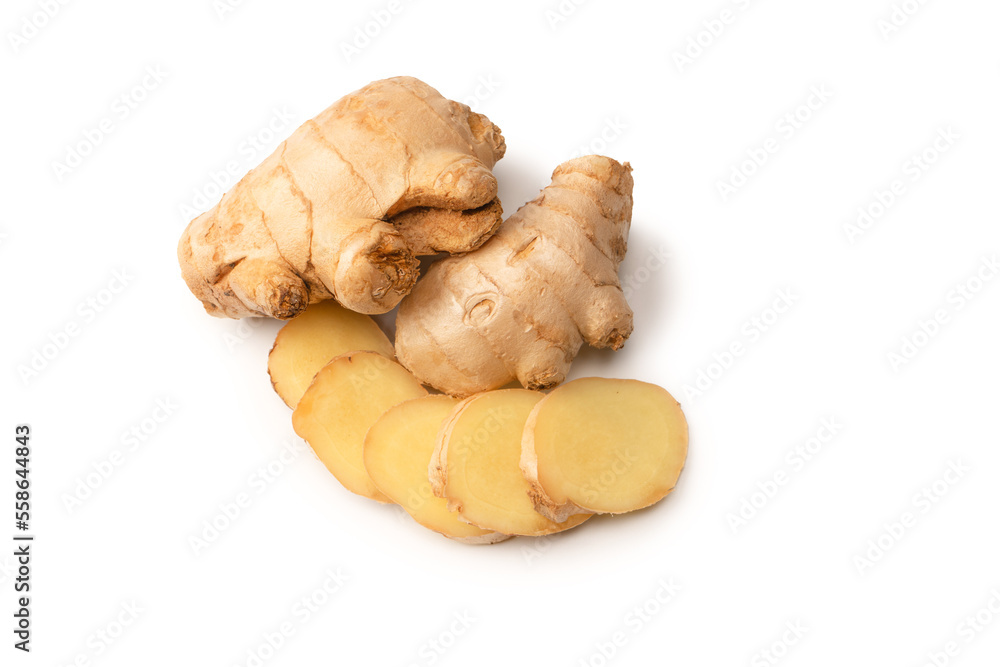 Ginger root isolated on white background. Ginger root isolated on white background.