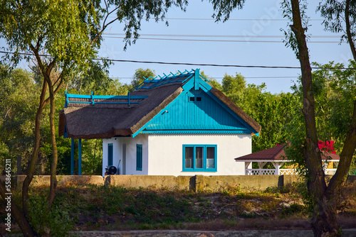 traditional house from the Danube Delta with a reed roof