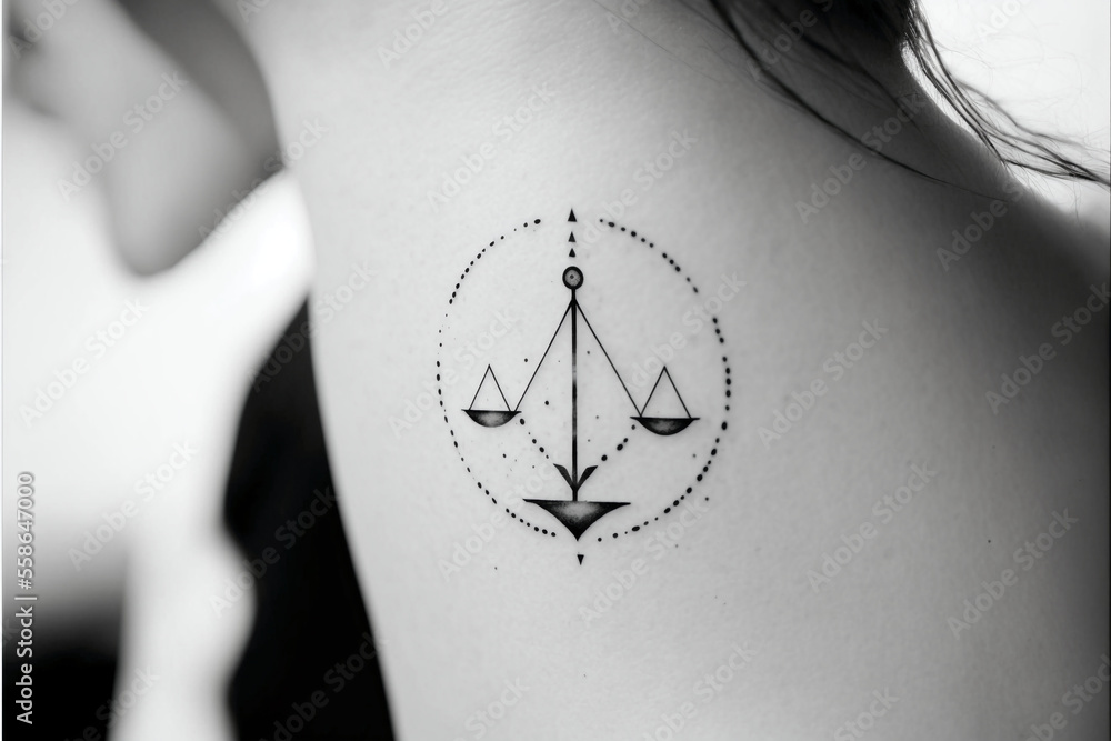 Libra Constellation Temporary Tattoo Sticker - OhMyTat