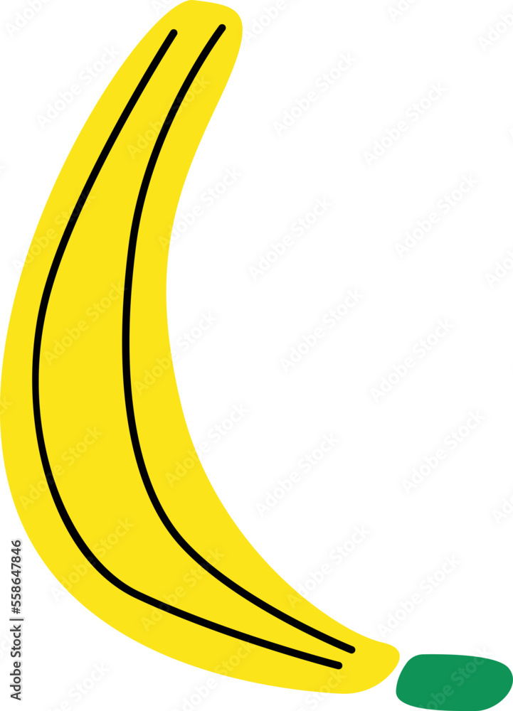 Hand drawn abstract banana flat icon