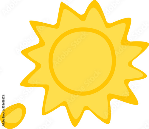 Plasticine flat icon Craft hobby Handmade sun sculpture