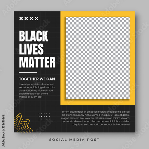 Minimalist black lives matter social media template