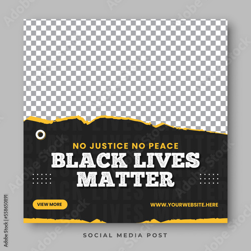 Black lives matter demonstration social media template