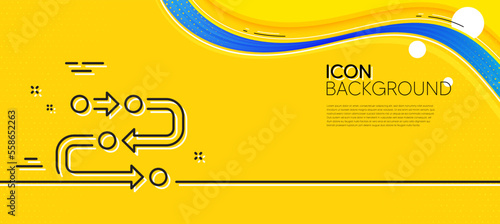 Methodology line icon. Abstract yellow background. Development process sign. Strategy symbol. Minimal methodology line icon. Wave banner concept. Vector