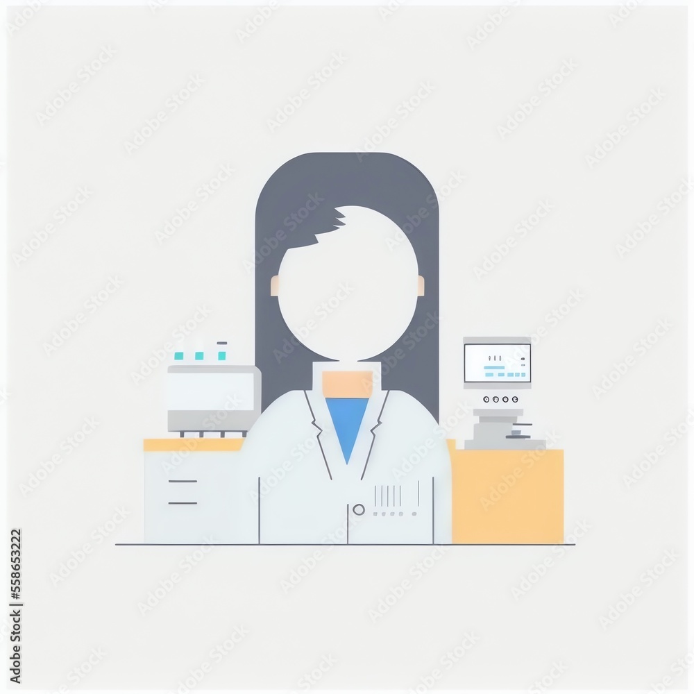Science logo, female doctor 