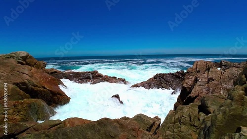 Beautiful sea waves on rocks, Cape Town South Africa
