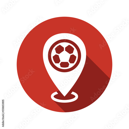 Soccer match location icon vector graphic illustration