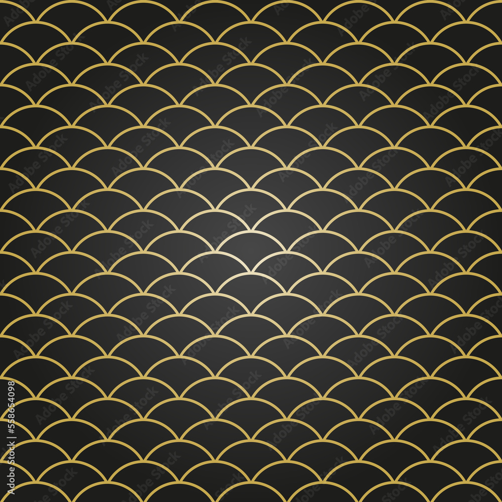 Seamless ornament. Modern background. Geometric modern pattern with golden shapes Seamless ornament. Modern background. Geometric modern pattern with golden shapes
