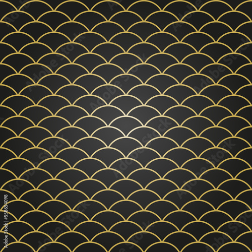 Seamless ornament. Modern background. Geometric modern pattern with golden shapes
