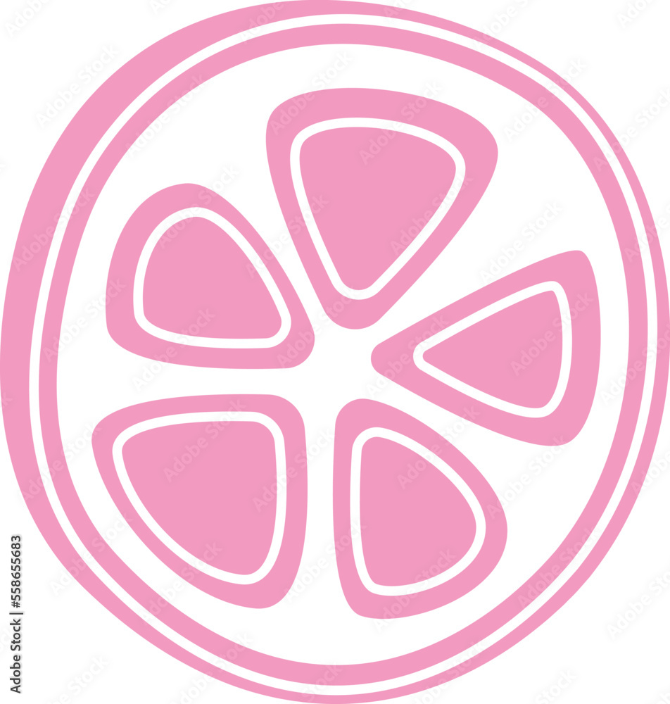 Hand drawn abstract lemon circle flat icon Hand drawn abstract lemon circle flat icon